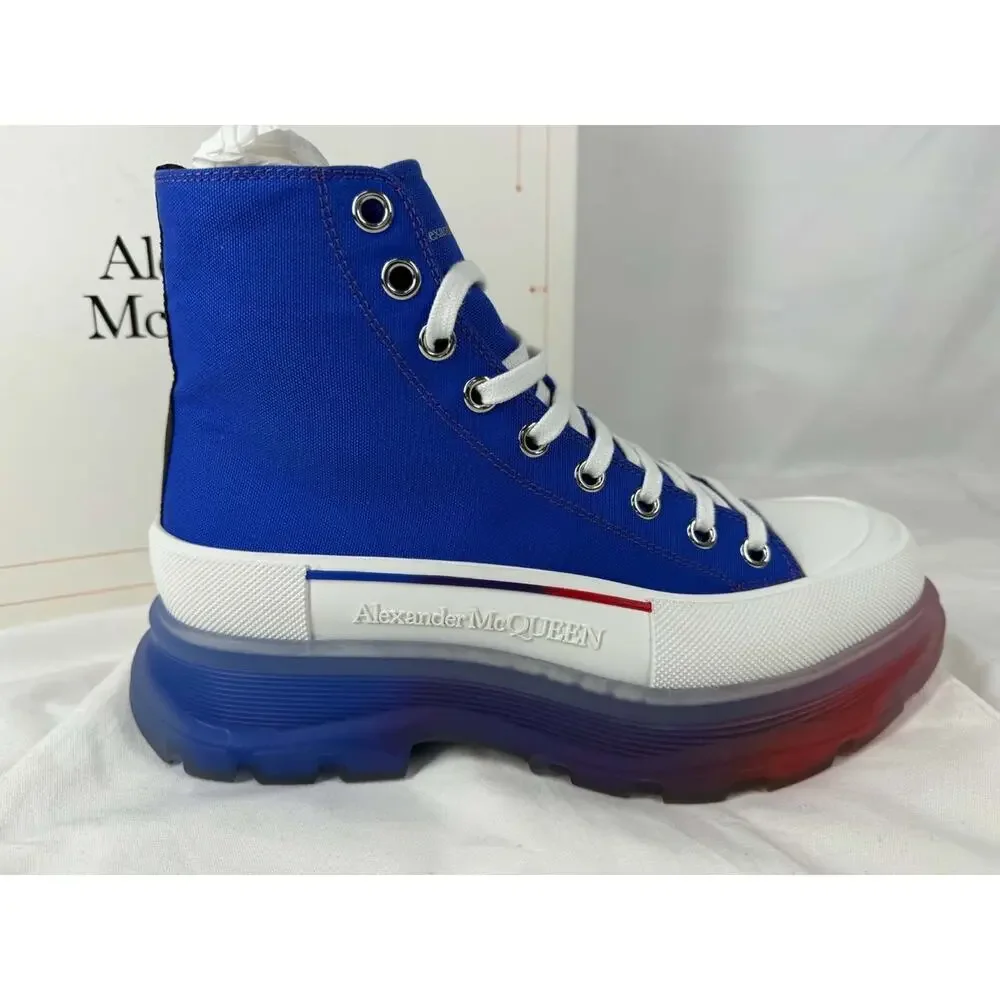 Alexander McQueen Tread Slick Lace-UP Boots Blue US 12 SPB-TS 368332